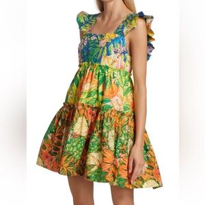 FARM Rio Caipirinha Tiered 100% Cotton Minidress Medium M